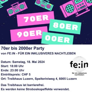 FEIN Flyer 70er bis 2000er Party